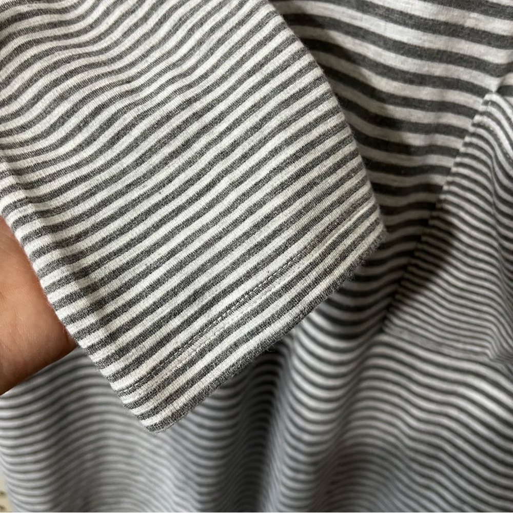J. Jill Classic Gray and White Long Sleeve Striped Midi Dress size Small - Picture 6 of 9